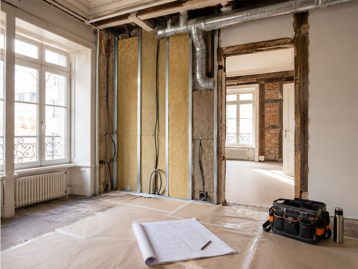 Chantier de rénovation énergétique en France